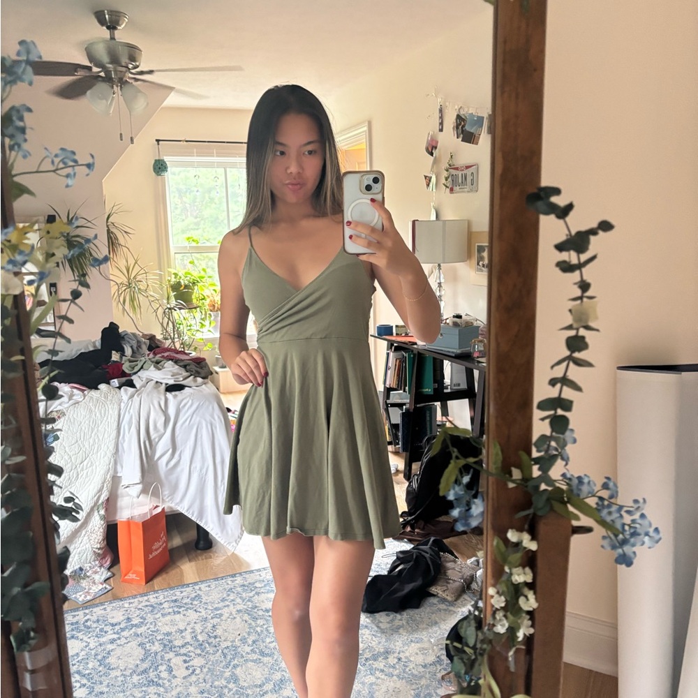 Olive Green Sleeveless Dress